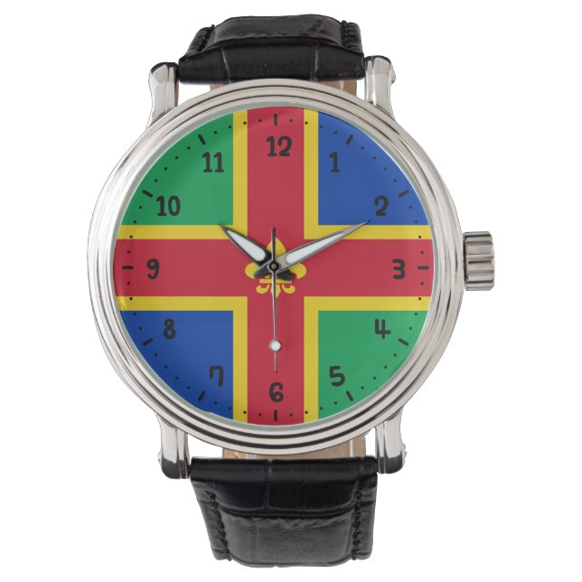 Flagge von Lincolnshire Watch Armbanduhr (Vorderseite)
