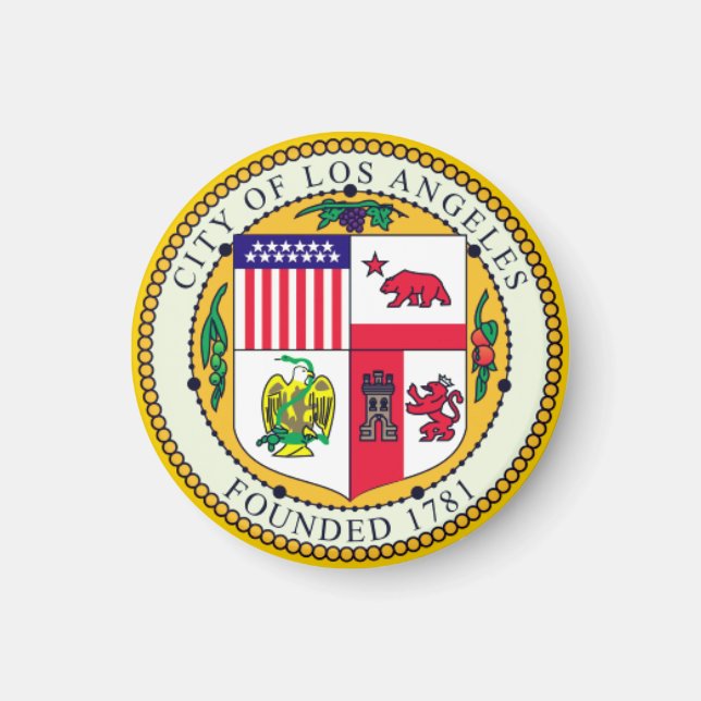 Flagge von Los Angeles, Kalifornien Magnet (Vorne)