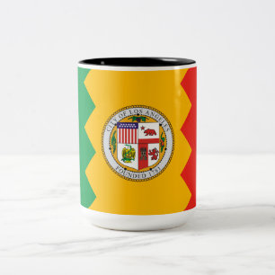 Flagge von Los Angeles (Kalifornien, USA) Zweifarbige Tasse