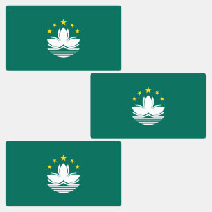 Flagge von Macau Etiketten