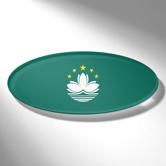 Flagge von Macau Namenschild (Vorderseite)