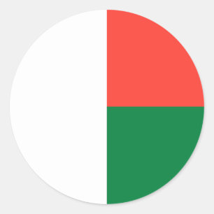 Flagge von Madagaskar-Aufkleber Runder Aufkleber