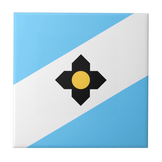 Flagge von Madison, Wisconsin Fliese (Vorderseite)