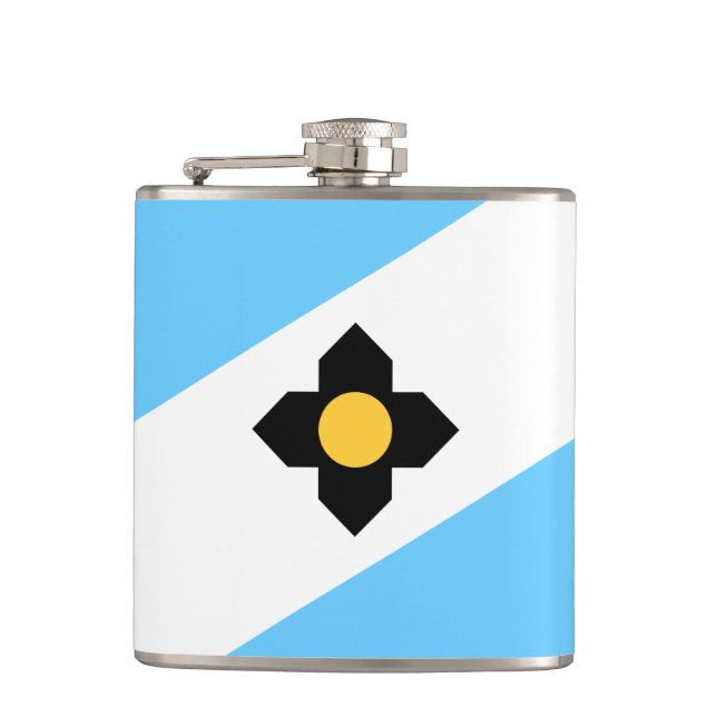 Flagge von Madison, Wisconsin-Hip-Flasche Flachmann (Vorderseite)
