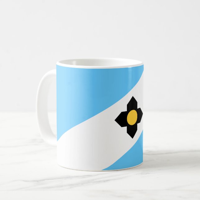 Flagge von Madison, Wisconsin Kaffeetasse (Vorderseite Links)