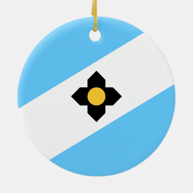 Flagge von Madison (Wisconsin) Keramik Ornament (Hinten)