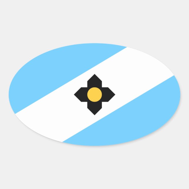 Flagge von Madison, Wisconsin Ovaler Aufkleber (Vorderseite)