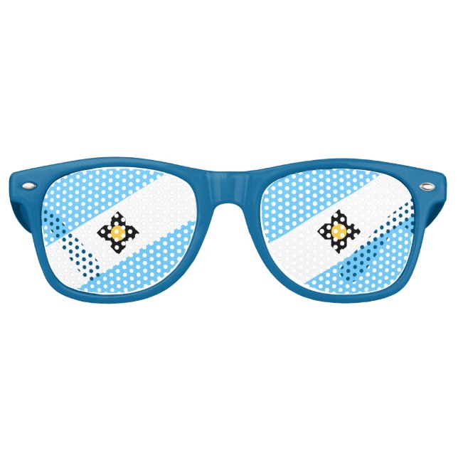 Flagge von Madison, Wisconsin Retro-Sonnenbrille Partybrille (Vorderseite)