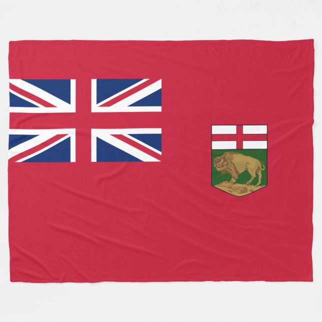 Flagge von Manitoba Fleecedecke (Vorderseite (Horizontal))