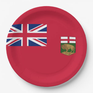 Flagge von Manitoba Pappteller