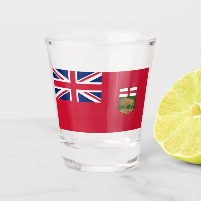 Flagge von Manitoba Schnapsglas (Vorderseite)