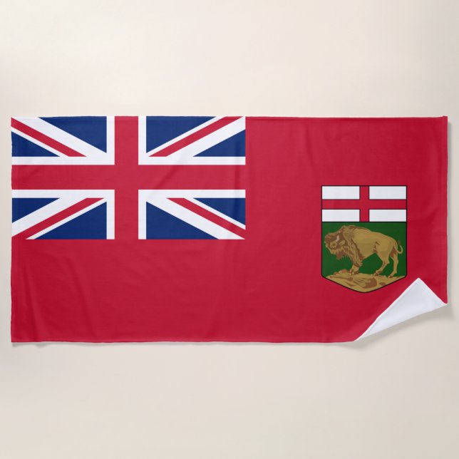 Flagge von Manitoba Strandtuch (Vorderseite)