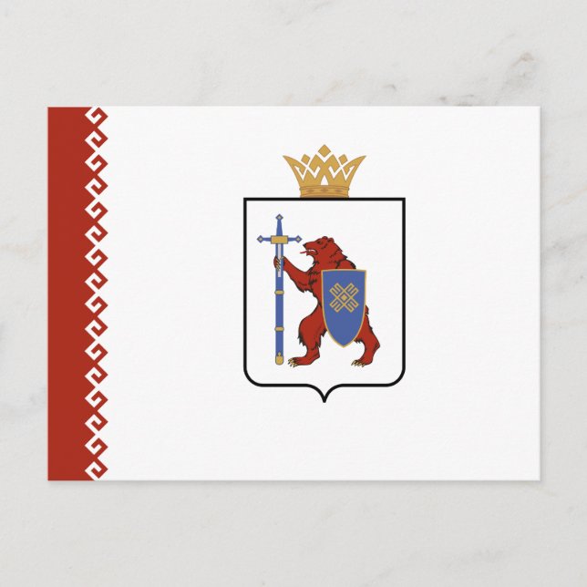 Flagge von Mari El Postkarte (Vorderseite)