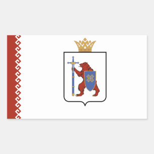 Flagge von Mari El Rechteckiger Aufkleber