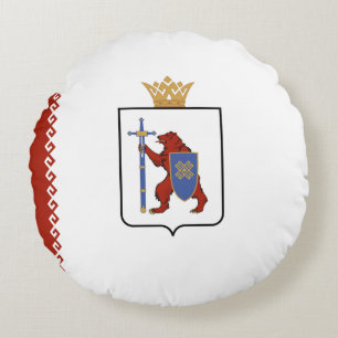 Flagge von Mari El Rundes Kissen