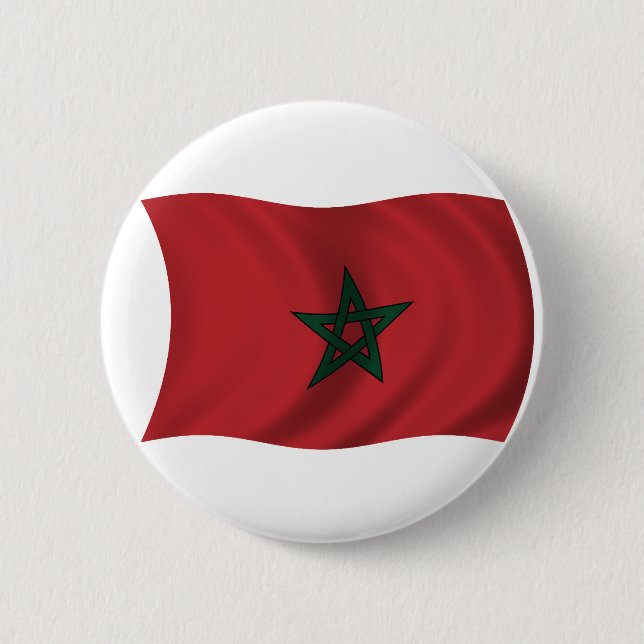 Flagge von Marokko Button (Vorderseite)