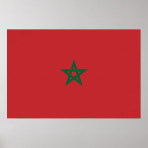 Flagge von Marokko Poster