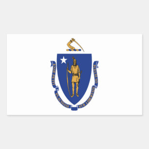 Flagge von Massachusetts Rechteckiger Aufkleber