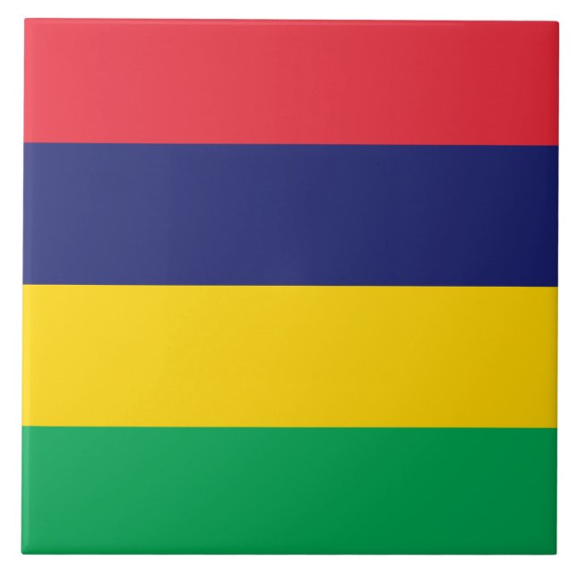 Flagge von Mauritius Fliese (Vorderseite)