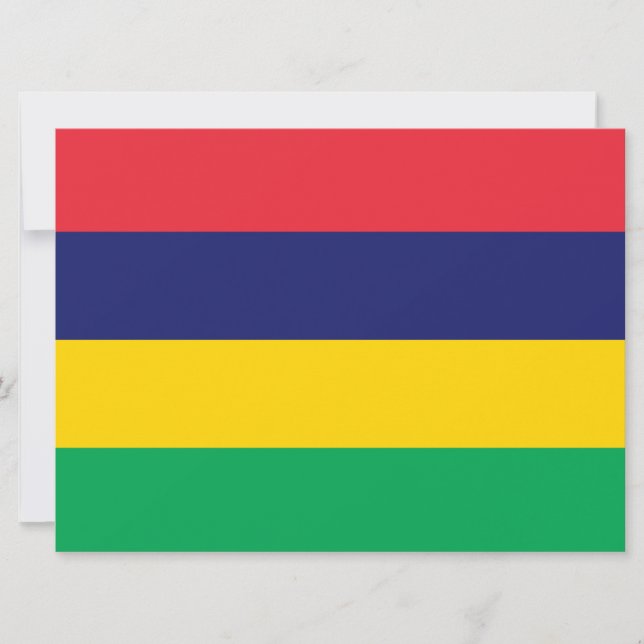 Flagge von Mauritius Karte (Vorderseite)
