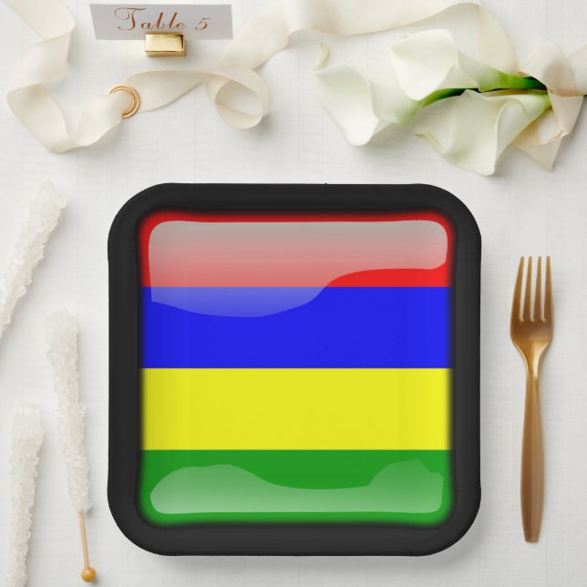 Flagge von Mauritius Pappteller (Hochzeit)