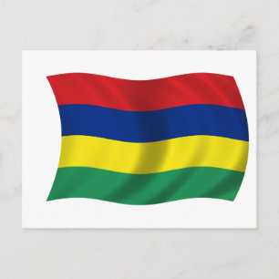 Flagge von Mauritius Postkarte