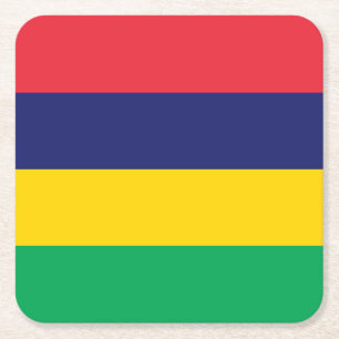 Flagge von Mauritius Rechteckiger Pappuntersetzer