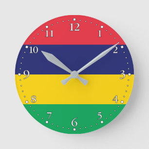 Flagge von Mauritius Runde Wanduhr