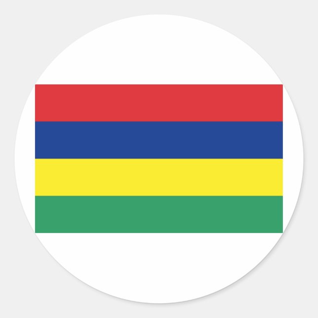 Flagge von Mauritius Runder Aufkleber (Vorderseite)