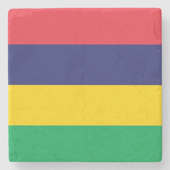 Flagge von Mauritius Steinuntersetzer (Vorderseite)