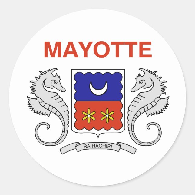 Flagge von Mayotte Runder Aufkleber (Vorderseite)