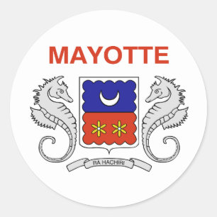 Flagge von Mayotte Runder Aufkleber