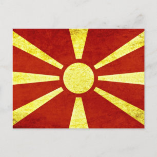 Flagge von Mazedonien Postkarte