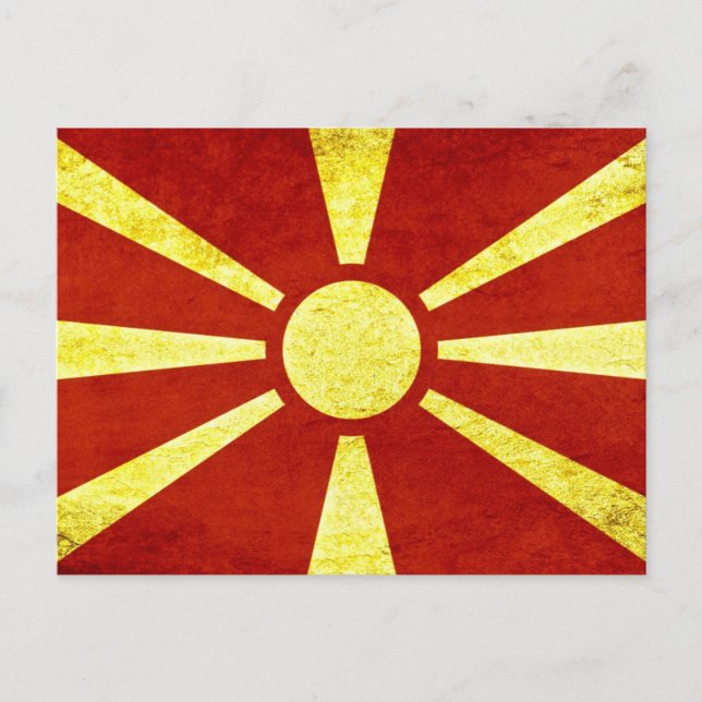 Flagge von Mazedonien Postkarte (Vorderseite)