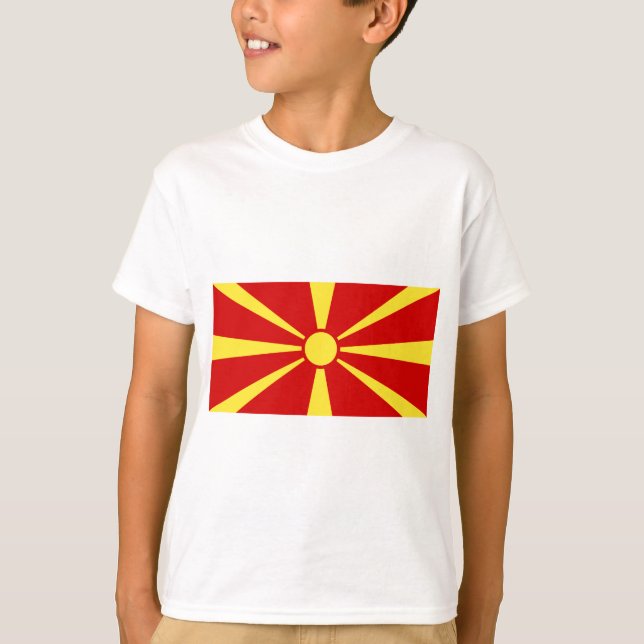 Flagge von Mazedonien T-Shirt (Vorderseite)