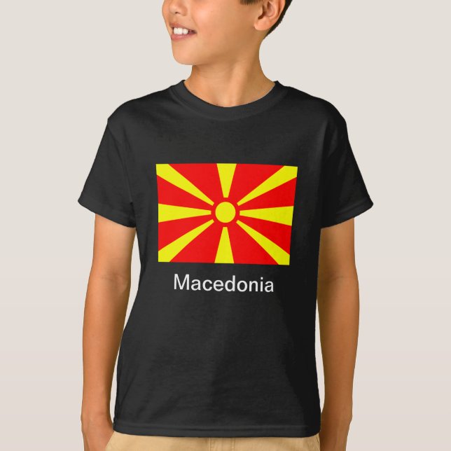 Flagge von Mazedonien T-Shirt (Vorderseite)
