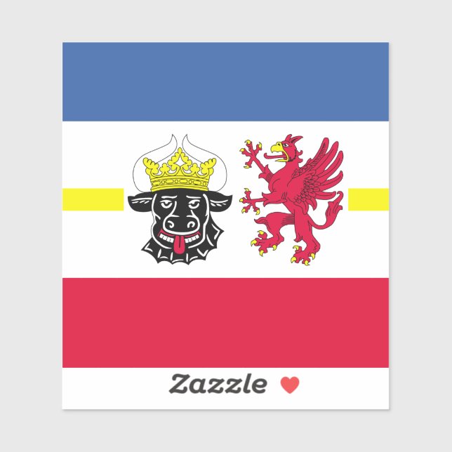 Flagge von Mecklenburg-Vinyl-Aufkleber Aufkleber (Blatt)