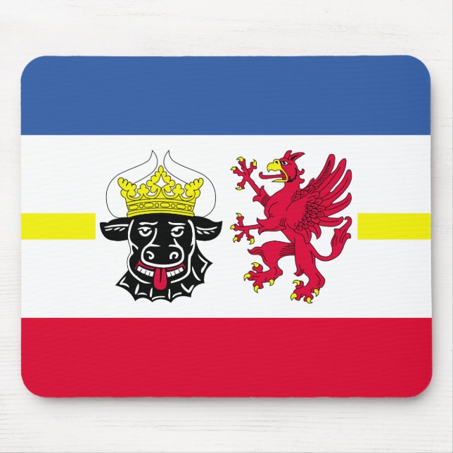 Flagge von Mecklenburg-Western Pommern Mauspad (Vorne)