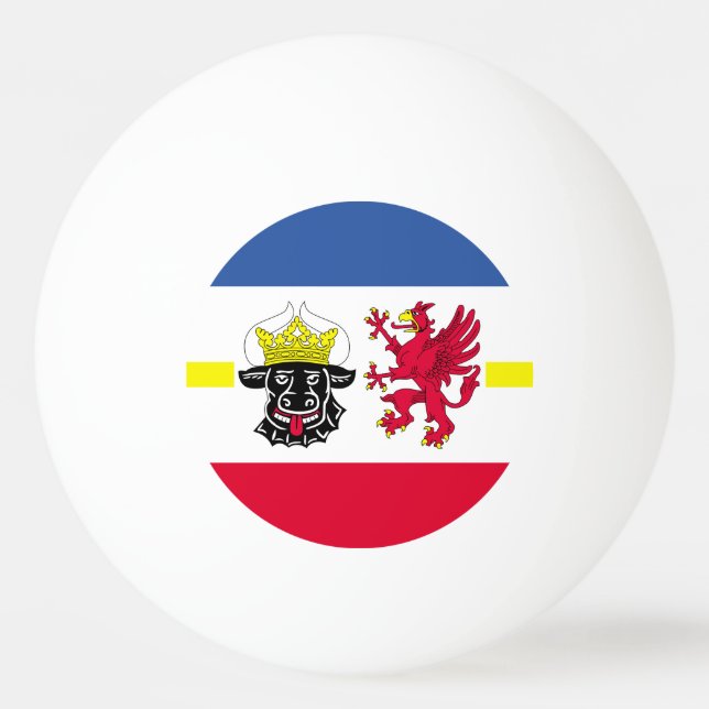 Flagge von Mecklenburg-Western Pommern Ping Pong B Tischtennisball (Vorderseite)
