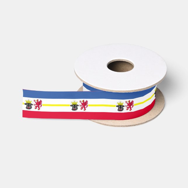 Flagge von Mecklenburg-Western Pommern - Satin Rib Satinband (Spule)
