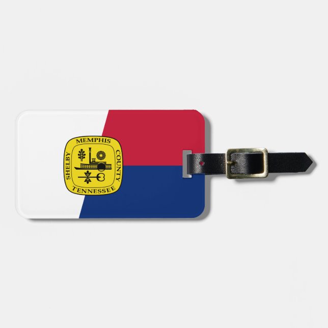 Flagge von Memphis, Gepäckmarke Tennessee Gepäckanhänger (Vorderseite horizontal)