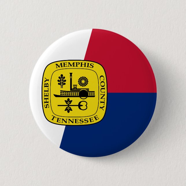 Flagge von Memphis, Tennessee Pinback-Button Button (Vorderseite)