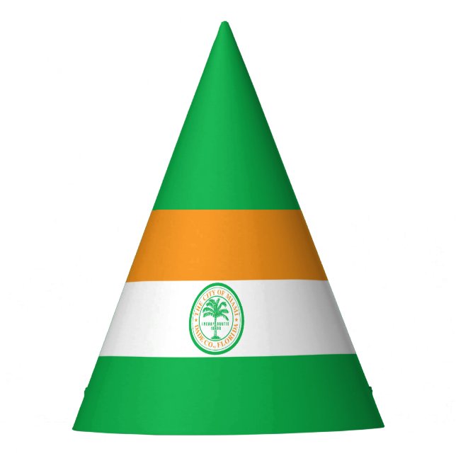 Flagge von Miami, Florida Party Hat Partyhütchen (Vorderseite)