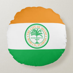 Flagge von Miami, Florida Rundkissen Rundes Kissen