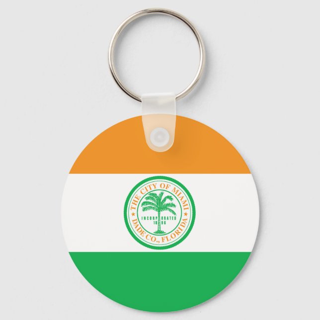 Flagge von Miami, Florida Schlüsselanhänger (Vorderseite)