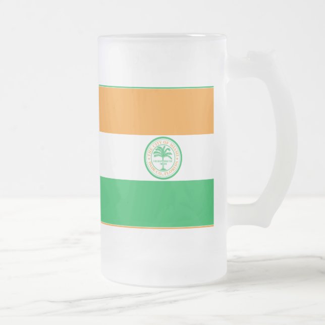 Flagge von Miami, Florida, Tasse von Mattiertem Gl (Rechts)