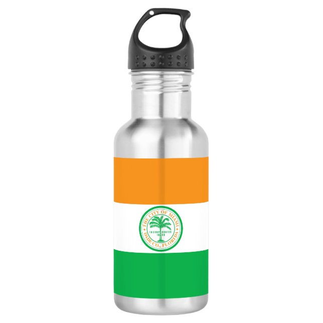 Flagge von Miami, Florida Wasserflasche (Vorderseite)