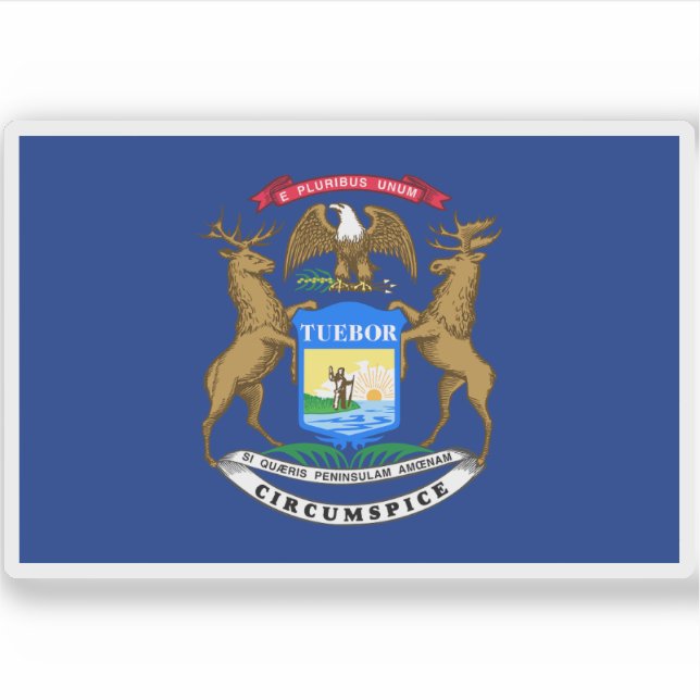 Flagge von Michigan Aufkleber (Vorderseite)