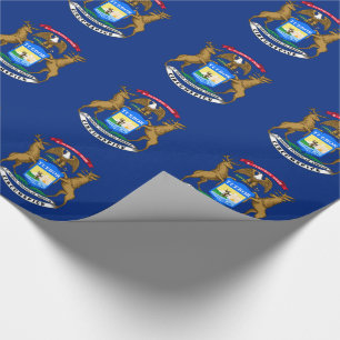 Flagge von Michigan Geschenkpapier