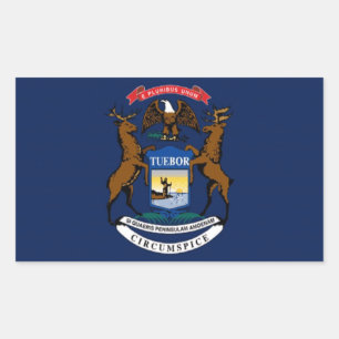 Flagge von Michigan Rechteckiger Aufkleber